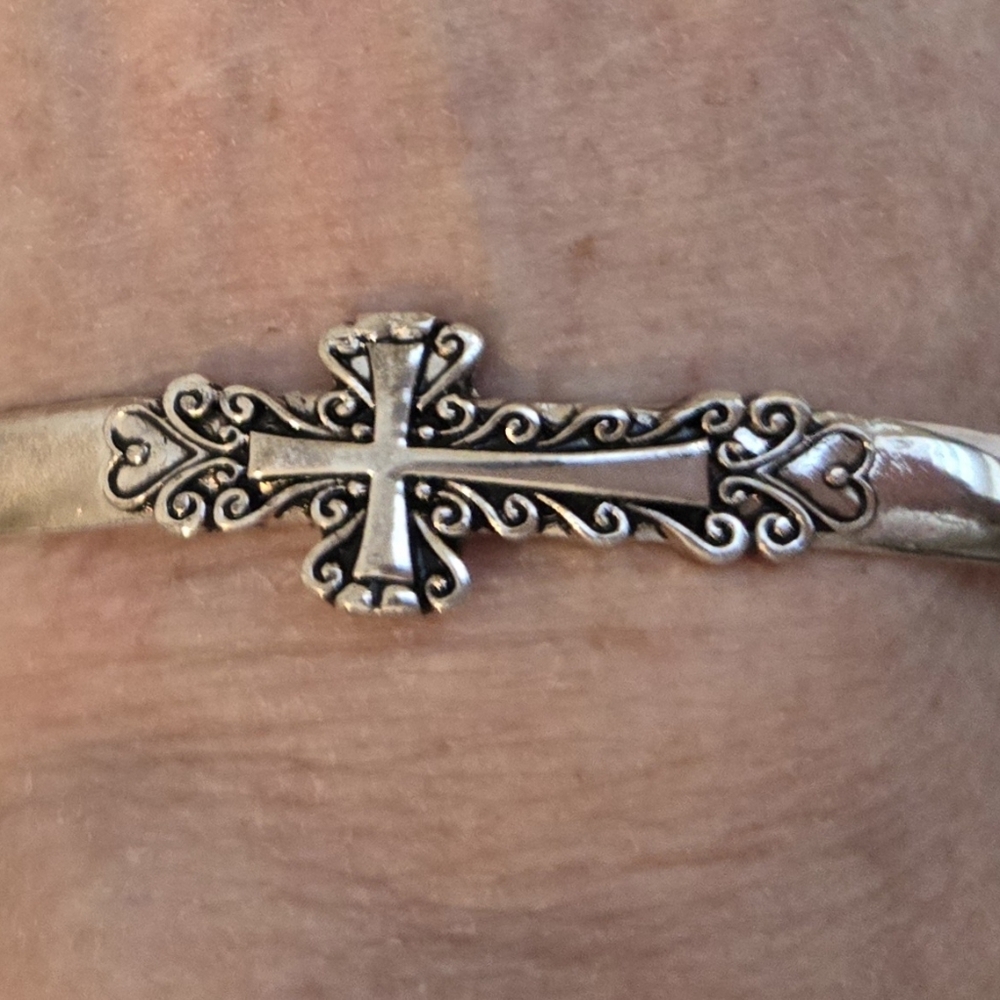 MOBIUS ASK SEEK KNOCK BANGLE BRACELET SILVER-PLATED, Gift Boxed #7 - Picture 13 of 16
